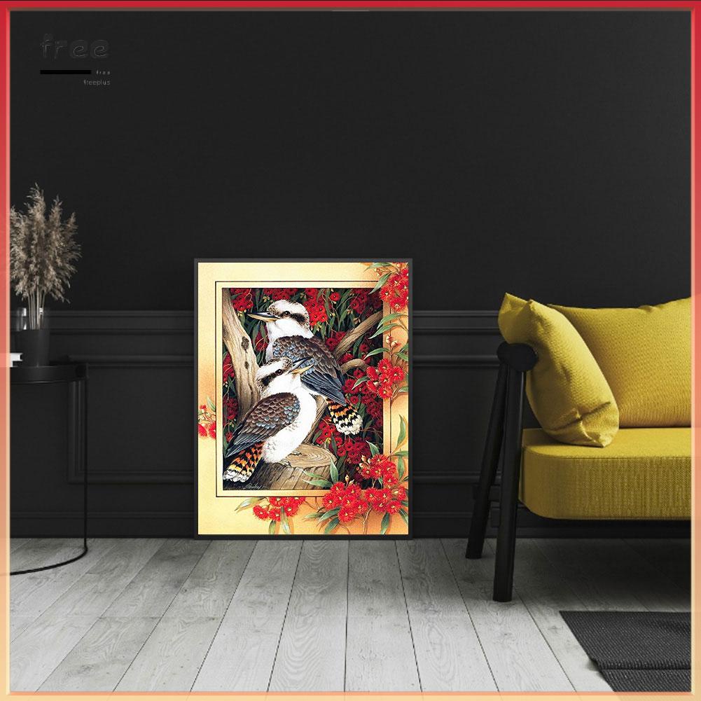 Bộ Tranh Đính Đá Đặc Biệt Hình Chim Và Hoa Phong Cách Mosaic