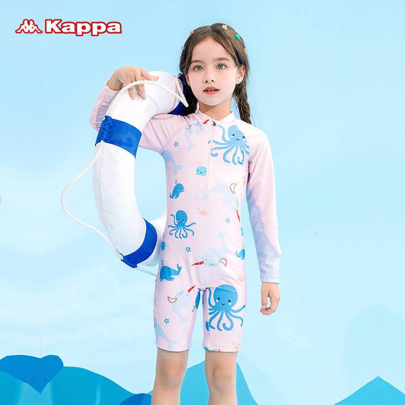 Bộ Đồ Bơi Một Mảnh Kappa Tay Dài Co Giãn Chống Nắng Thoải Mái Thời Trang 2023 Cho Bé Gái