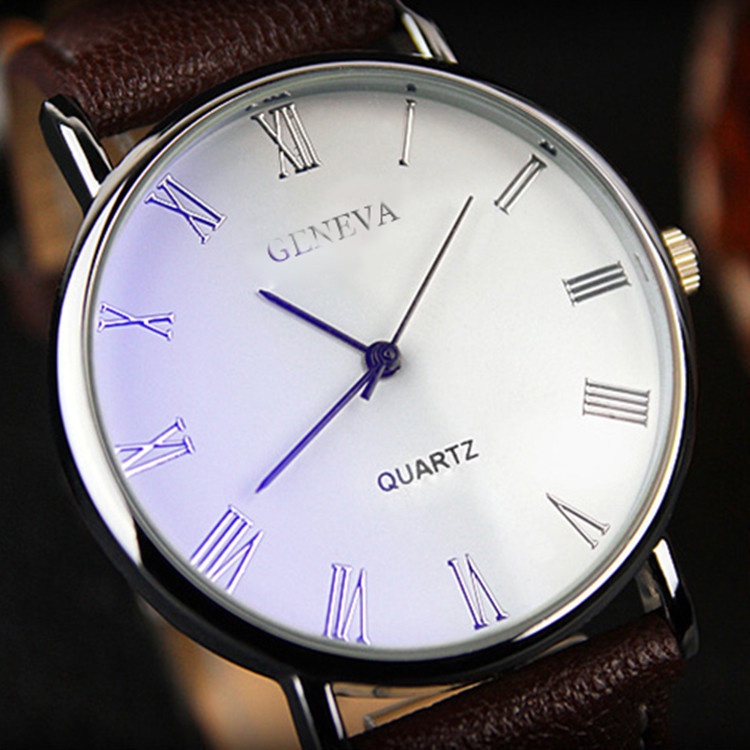 Đồng Hồ quartz Mặt Tròn Với Dây Đeo Da