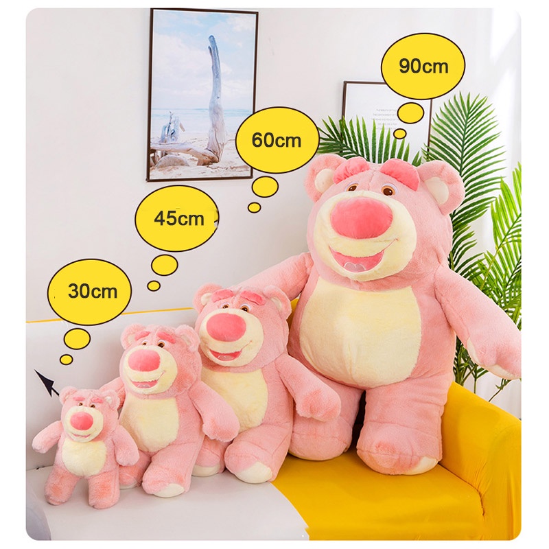 Búp bê gấu dâu hồng quà tặng sinh nhật búp bê hoạt hình dễ thương