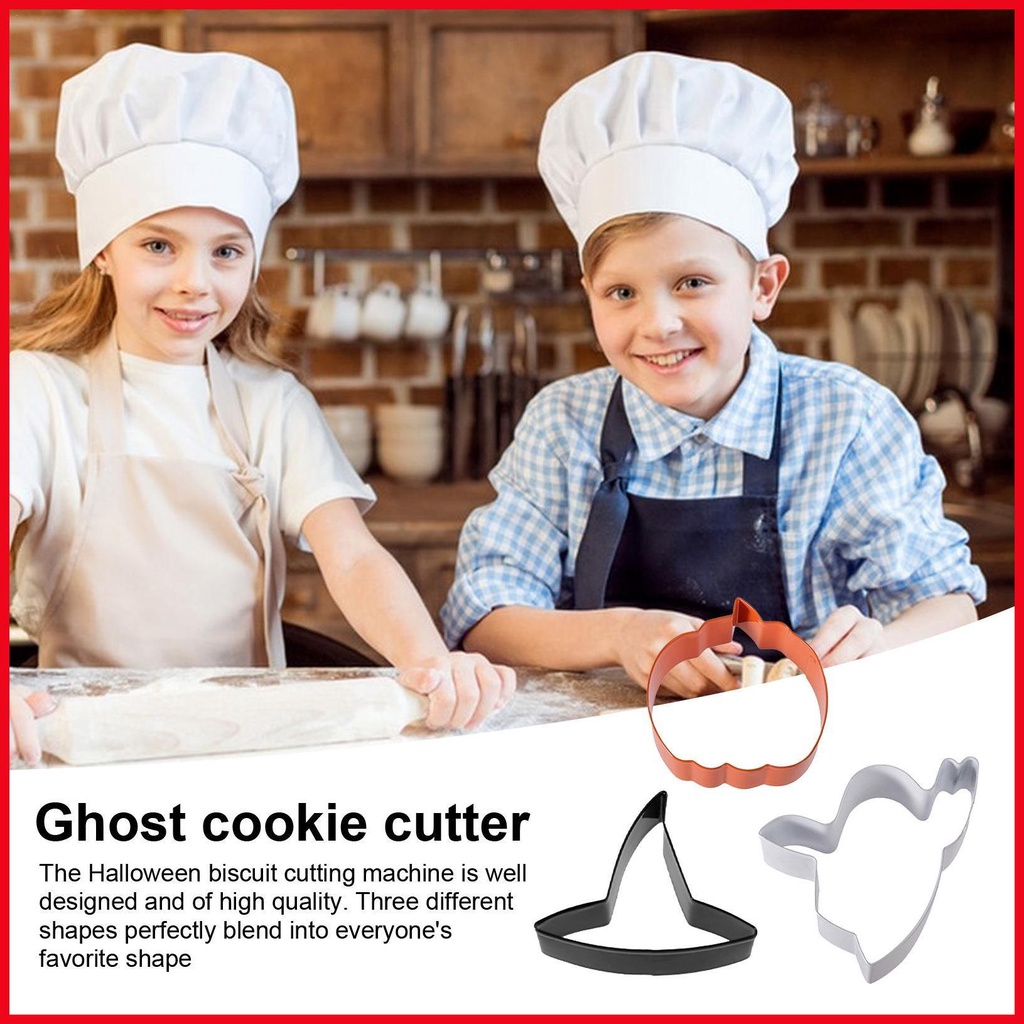 Halloween cookie cutters thép không gỉ witch hat ghost cookie cutters 3-pcs cookies mold creative cookie cutter iadvn