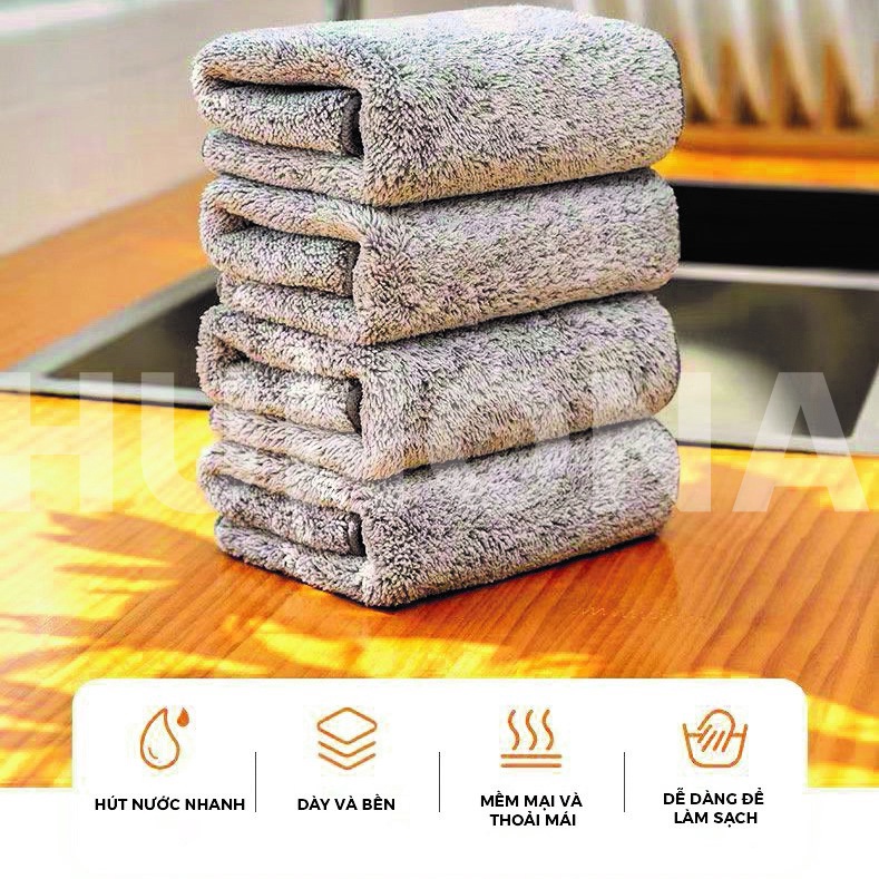 Khăn Lau Bếp Đa Năng Bằng Sợi Than Tre, Khăn Lau Tay Nhà Bếp Siêu Thấm Hút, Kháng Khuẩn