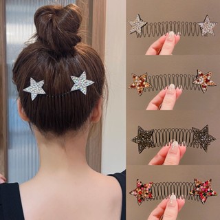 Lược kẹp tóc CHLINS vô hình đính đá hình ngôi sao năm cánh xinh xắn cho nữ