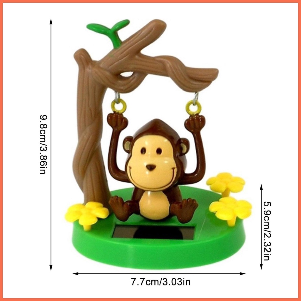 Xe khỉ trang trí xe chạy bằng năng lượng mặt trời khỉ trang trí swinging animated bobble dancer toy car decor kids girl burbvn