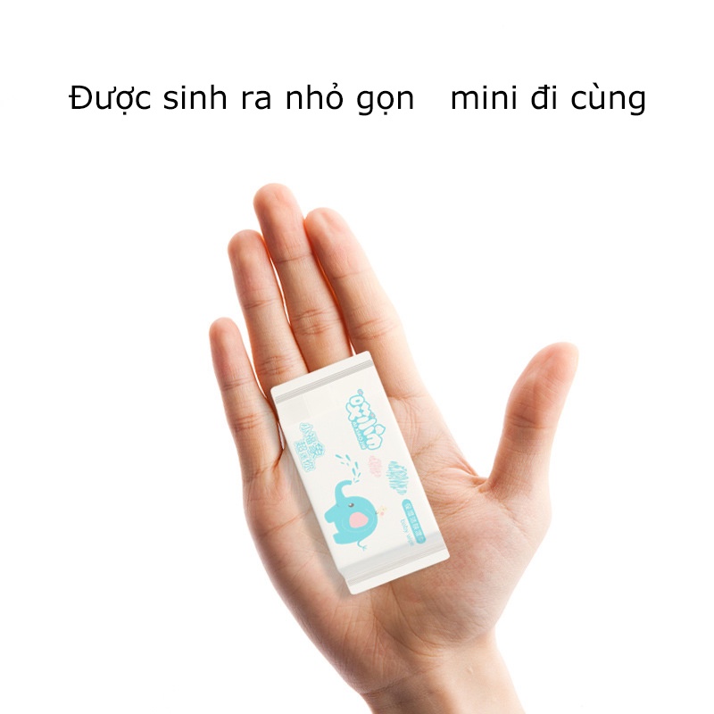 Khăn Giấy Ướt Mini Bỏ Túi Chính Hãng  Siêu Đáng Yêu 8 Gói/Túi, 64 chiếc SUNNY DAY