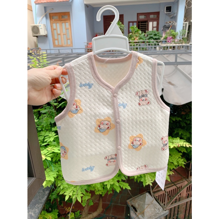 Áo Gile trần bông, nỉ nhung dày mềm mùa Đông cho bé sơ sinh