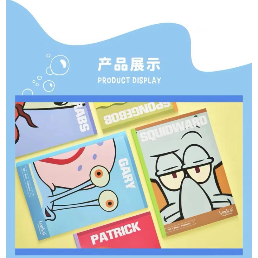 Tic tok little red book blogger pop spongebob squarepants family b5 notebook student notepad đồ dùng học tập cô gái phim hoạt hình dễ thương văn phòng phẩm