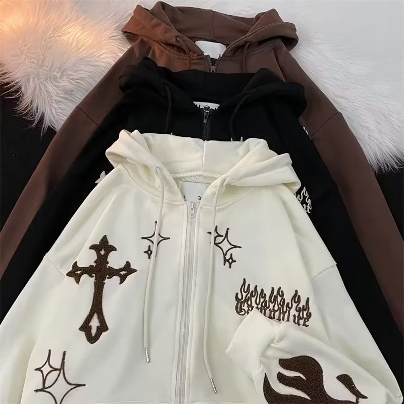 Áo Hoodie Dáng Rộng Thêu Chữ Thời Trang Cho Nam
