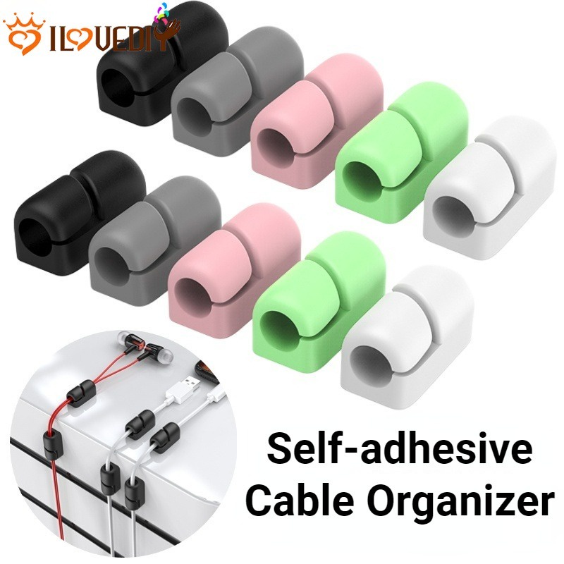[đặc Trưng] self-adhesive cable organizer / home office desktop cord fixer / simple colour cable hol
