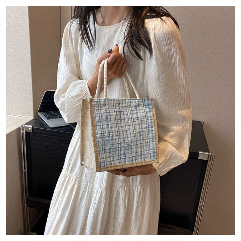 Túi nhỏ thơm mẹ đi chơi túi mẹ và bé đi làm túi vải lanh túi đồng hành dễ thương túi vải lanh túi xách nữ hộp cơm bento túi