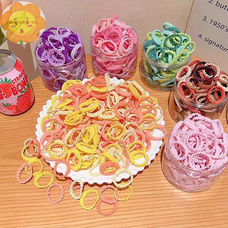 Vastji 50 cái dây buộc tóc đàn hồi cho bé gái nylon trẻ em giá đỡ tóc đuôi ngựa scrunchies trẻ em dây cao su dây buộc tóc mềm phụ kiện vn