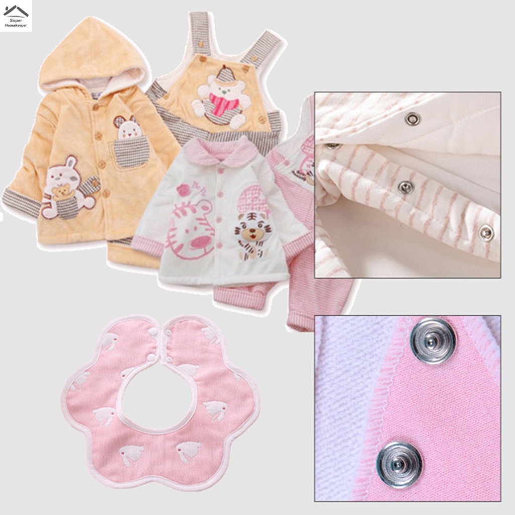 50 bộ nút bấm kim loại 9,5mm bộ công cụ kìm cài đặt khóa năm móng