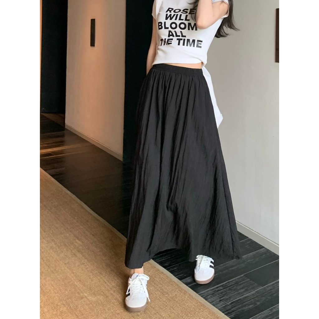 Chân Váy Chữ a Lưng Cao Co Giãn Phong Cách retro Thời Trang Mùa Hè Mới Dành Cho Nữ