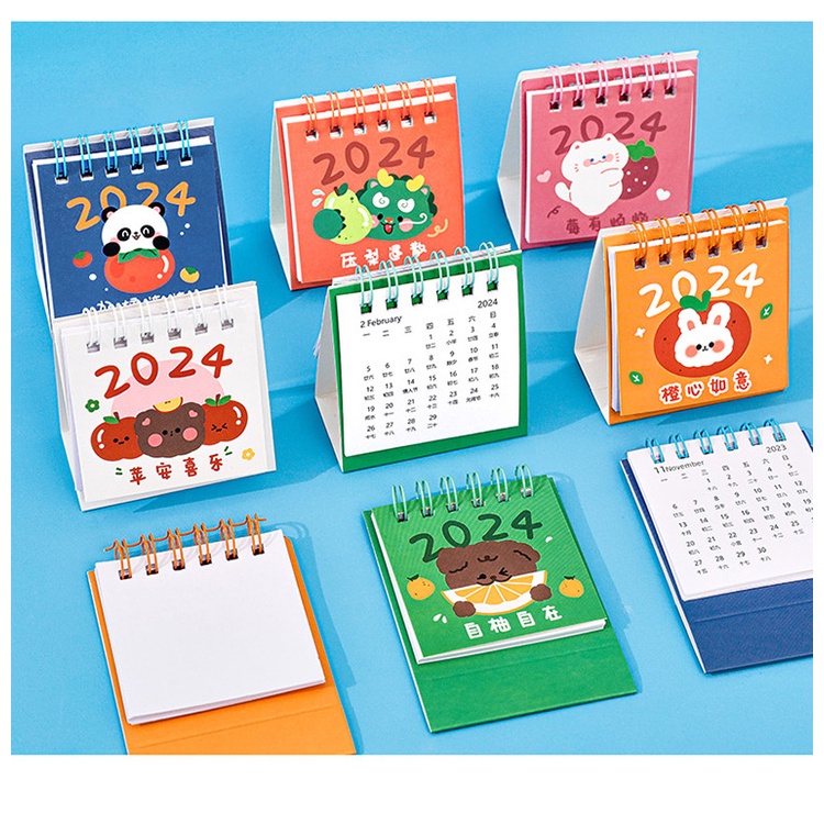 Lịch để bàn mini năm 2023-2024 Lịch bỏ túi cầm tay cute dễ thương Lizamo