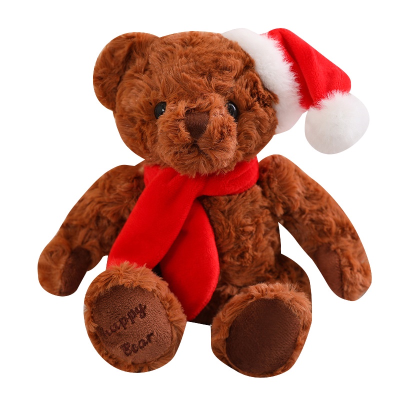 Gấu Bông teddy Với Khăn Choàng Và Mũ Ông Già Noel Dễ Thương Cho Bé Gái