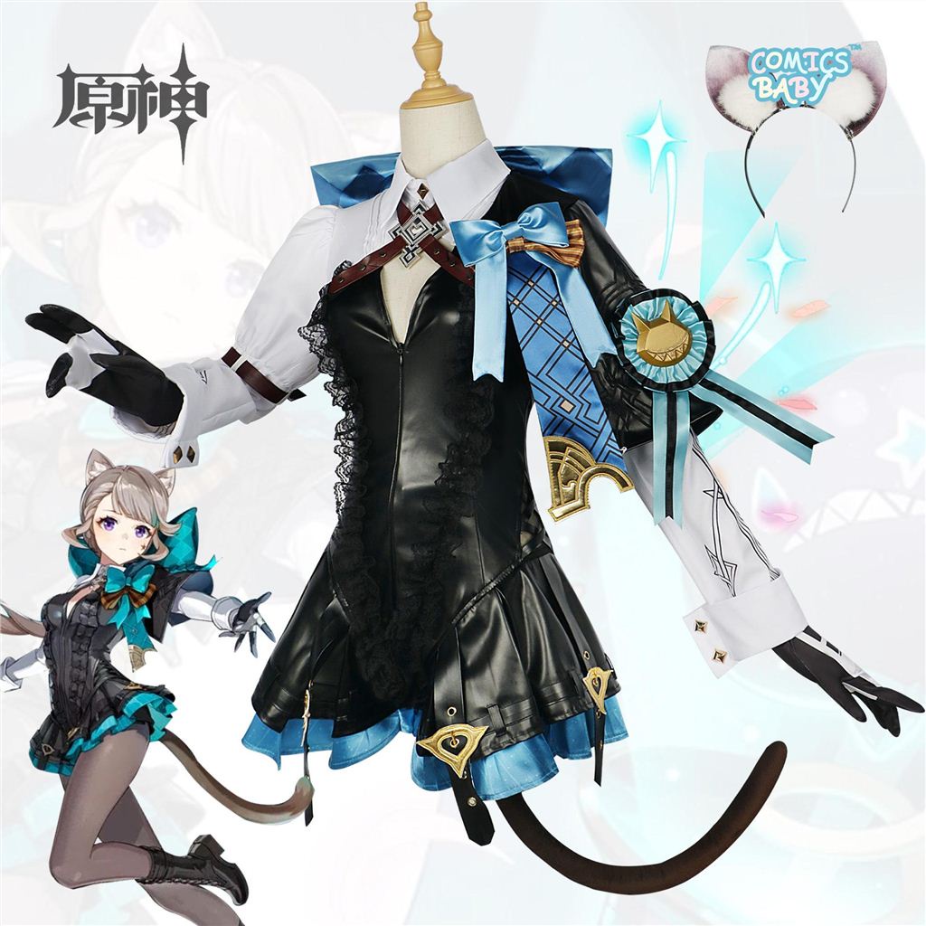 Genshin Impact Lynette Lyney Cosplay Costume Gemini Game Anime Two-Dimensional Halloween cos Outfit Skirt