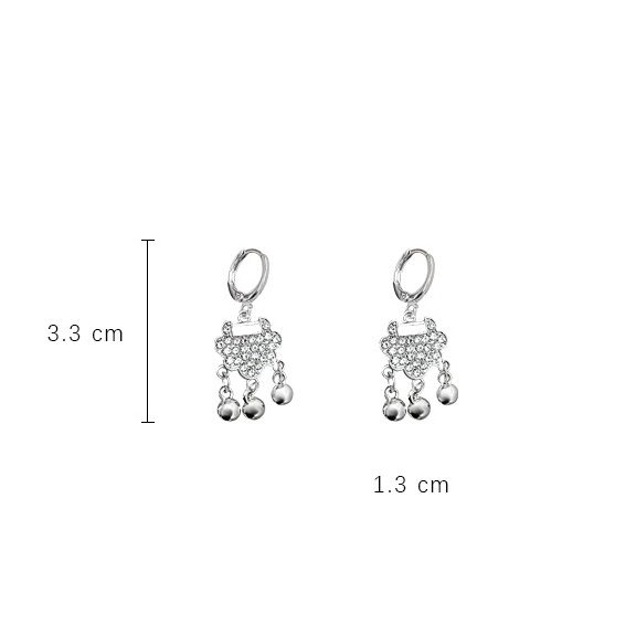 2023 hoa tai bạc phong cách mới cô gái tính khí mùa hè retro khóa an toàn hoa tai mặt dây chuyền