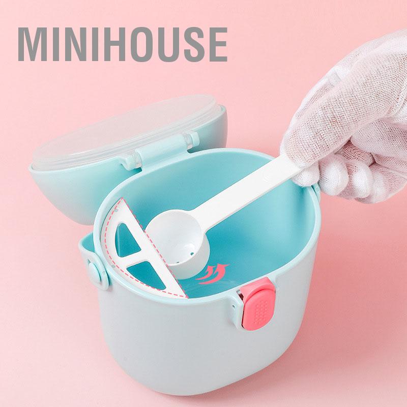 MiniHouse Bình đựng sữa bột cho bé Hộp lưu trữ đồ ăn nhẹ trái cây dung tích lớn dễ thương du lịch