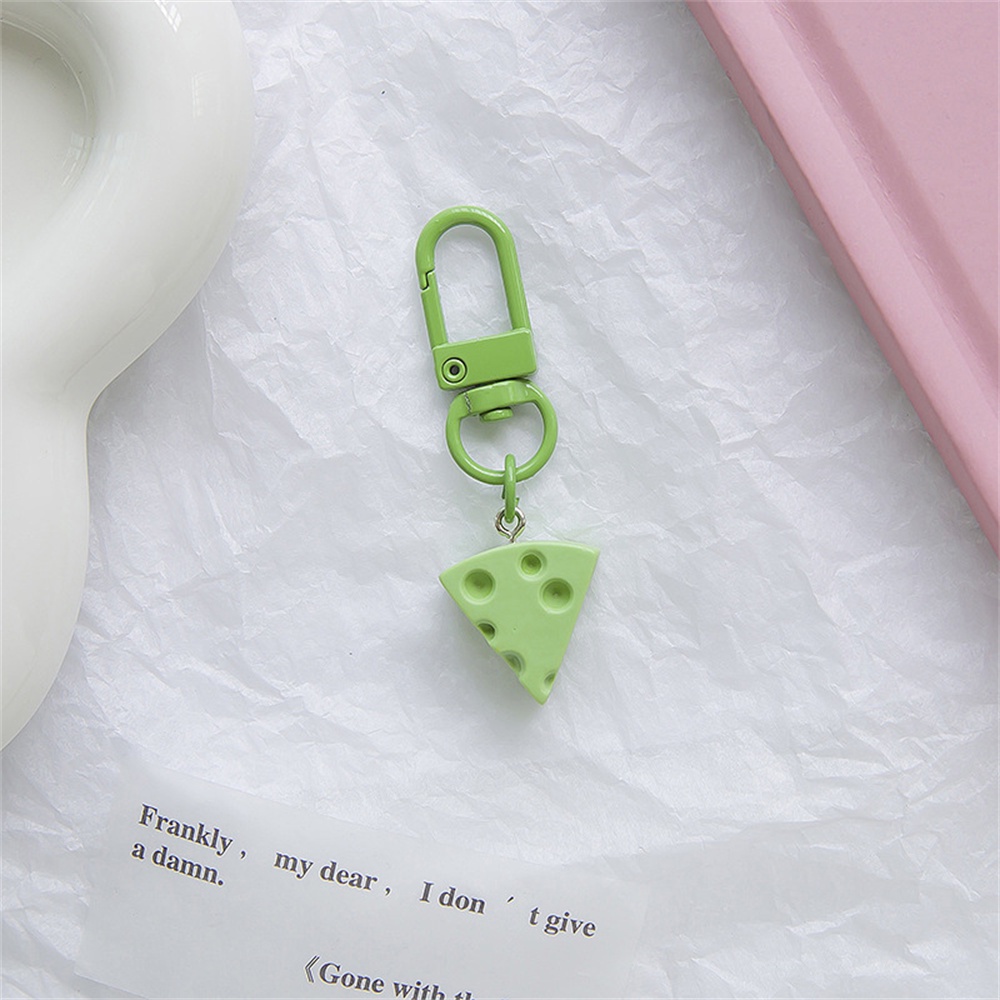 Phim hoạt hình dễ thương mô phỏng phô mai móc chìa khóa mãng cầu đồ trang sức trái tim nữ tính đồ ăn ngọt túi chơi mặt dây chuyền