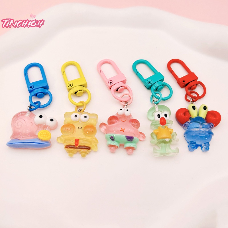 1 cái kawaii spongebobed patrick star keychain mặt dây chuyền hoạt hình dễ thương cô gái trang sức món quà người bạn tốt nhất