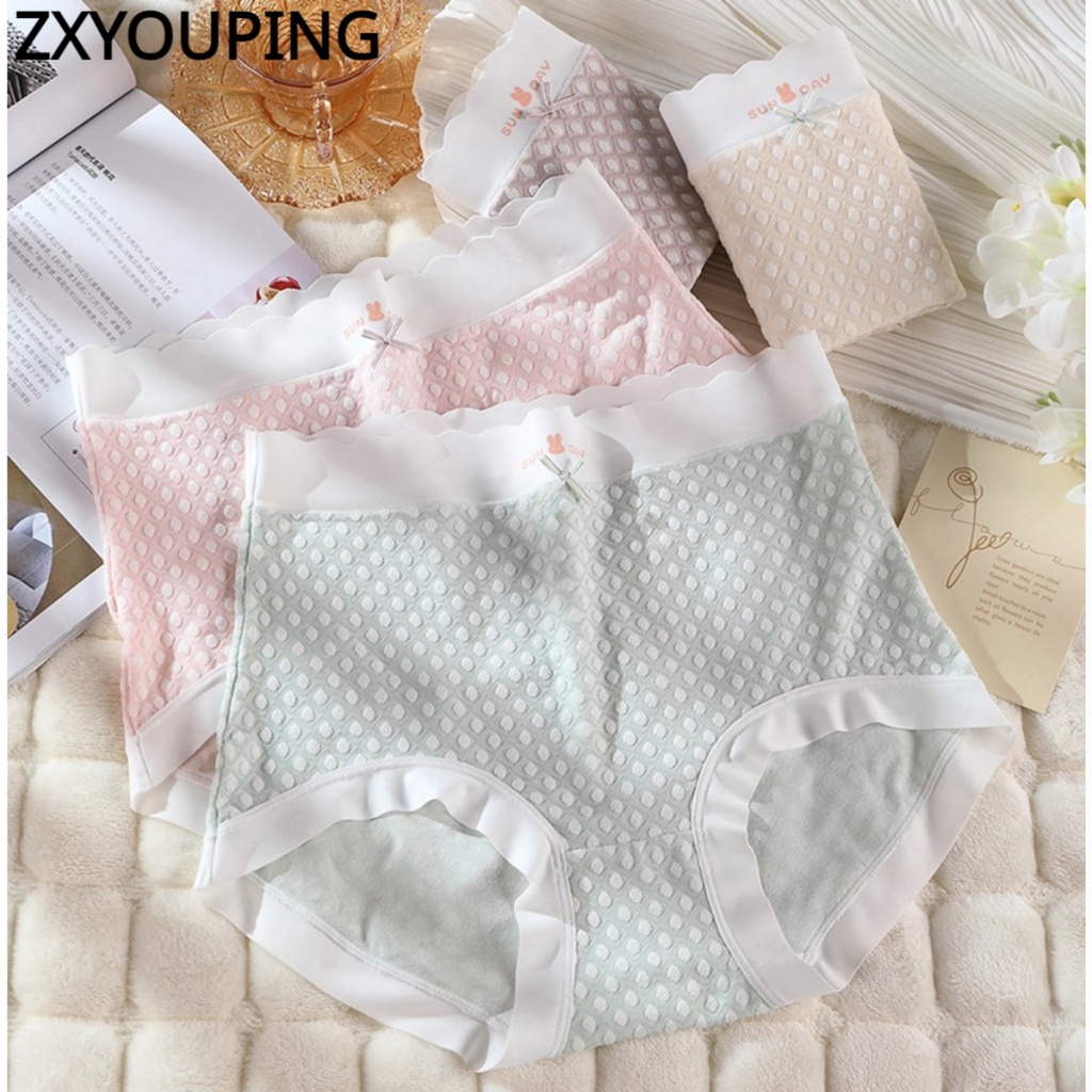 Quần lót ZXYOUPING cạp cao size lớn chất modal jacquard cotton ẩn nâng hông