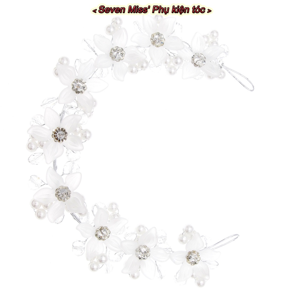 Băng đô nữ party prop nonslip crystal hair accessories with flower
