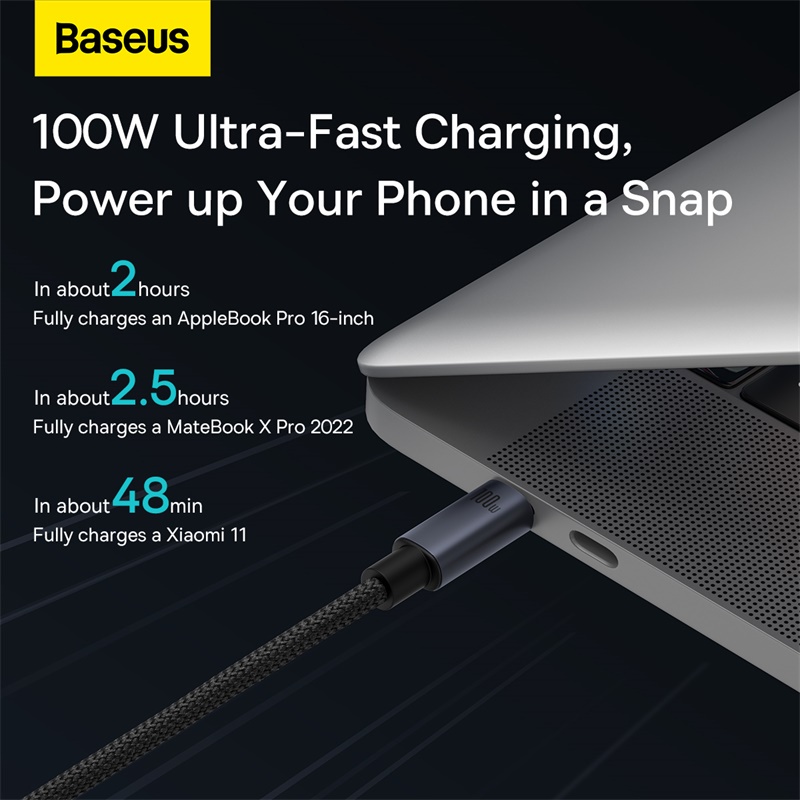 Cáp sạc nhanh Baseus PD 100W USB-C sang Type-C thích hợp cho Xiaomi Samsung MacBook iPad