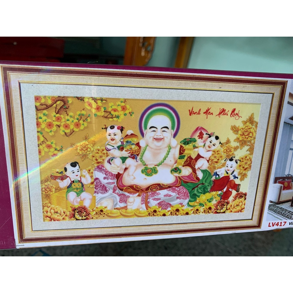 Tranh đính đá phật di lạc Vinh hoa Phú quý lv417 KT 100x60cm[ TRANH HÀ ĐOÀN]