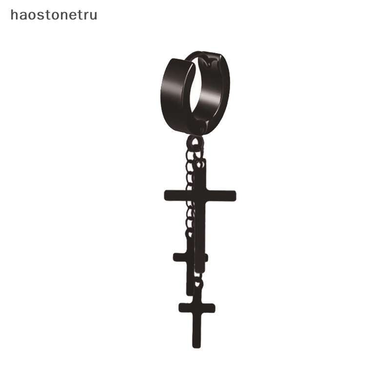 Ru gothic đen thép không gỉ kẹp tai multi-shape mặt dây chuyền bông tai cho nam giới phụ nữ punk ear hoop trang sức thời trang n