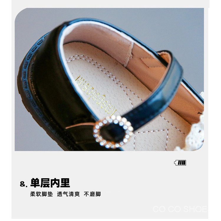 Giày trẻ em 2023 mùa xuân hè phong cách mới ren ren cô gái đơn giản giày da nhỏ nữ em bé trung bình giày trẻ em nhỏ