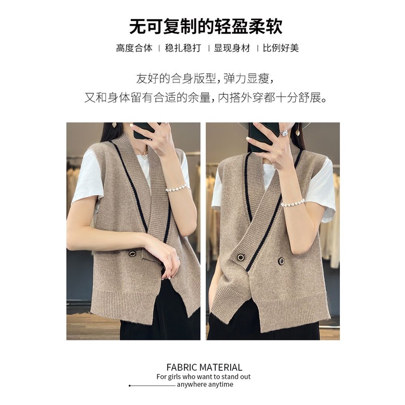 Áo Khoác cardigan Len Dệt Kim Không Tay Dáng Rộng Thời Trang Xuân Thu Mới 2023
