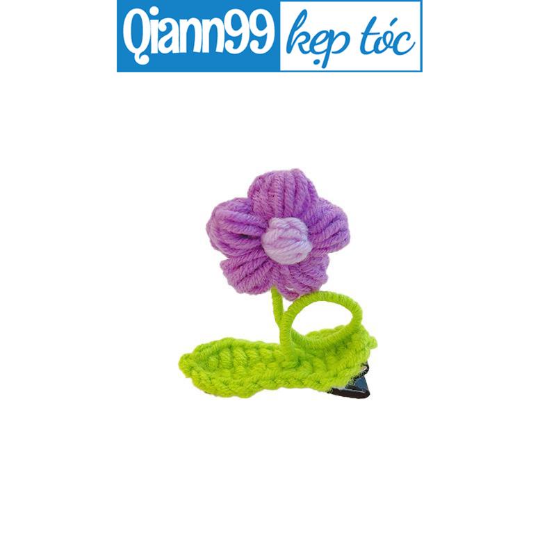 💓Qiann💓Kẹp tóc hoa dễ thương và ngọt ngào Kẹp tóc len dệt kim Kẹp mỏ vịt sáng tạo