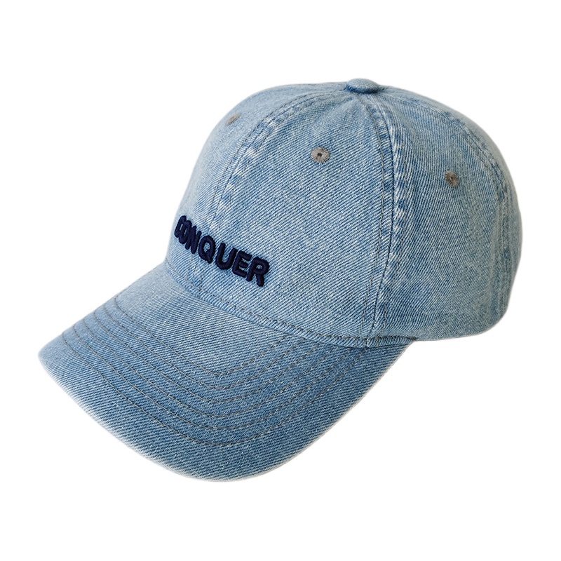 Mũ Lưỡi Trai Denim Thêu Chữ Phong Cách Hàn Quốc Thời Trang