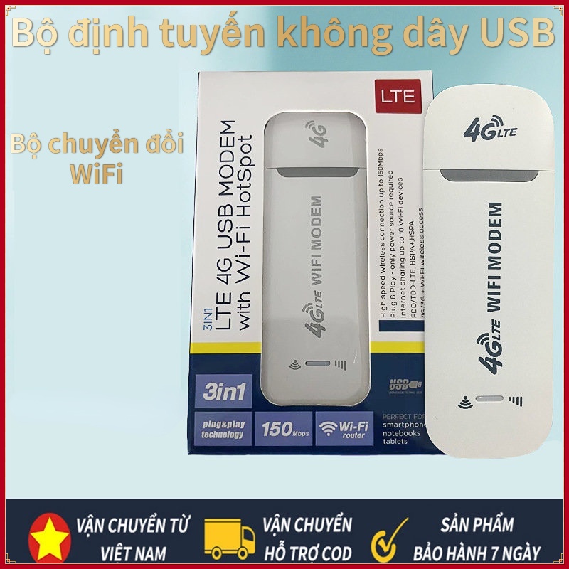 Bộ định tuyến không dây 4G LTE USB Dongle 150Mbps Bộ chuyển đổi WiFi không dây