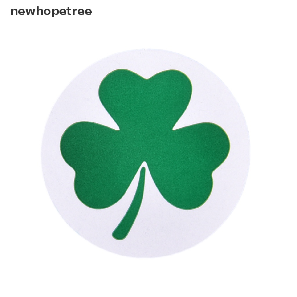 Cuộn 500 Nhãn Dán Tự Dính Hình Cỏ Ba Lá 1Inch Dành Cho Trẻ Em