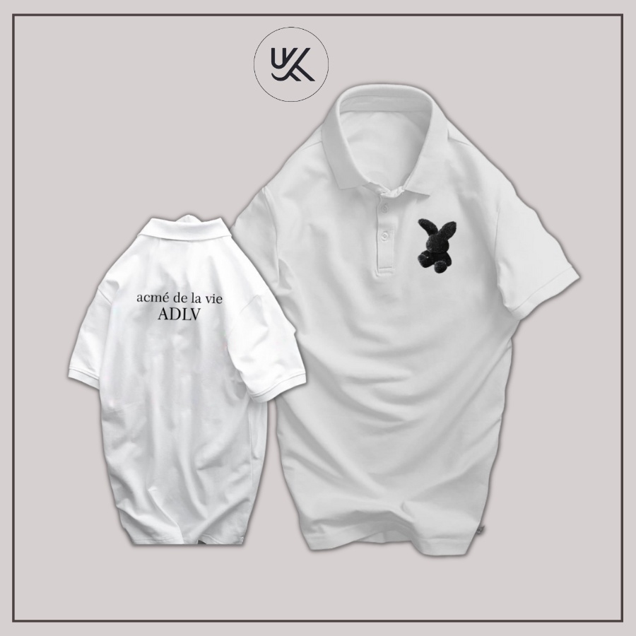 Áo Polo ADLV THỎ 3D , Full Size Nam Nữ, áo thun có cổ trắng, đen, cổ trụ Form chuẩn, chất Thun Cá Sấu Thái xưởng kkim