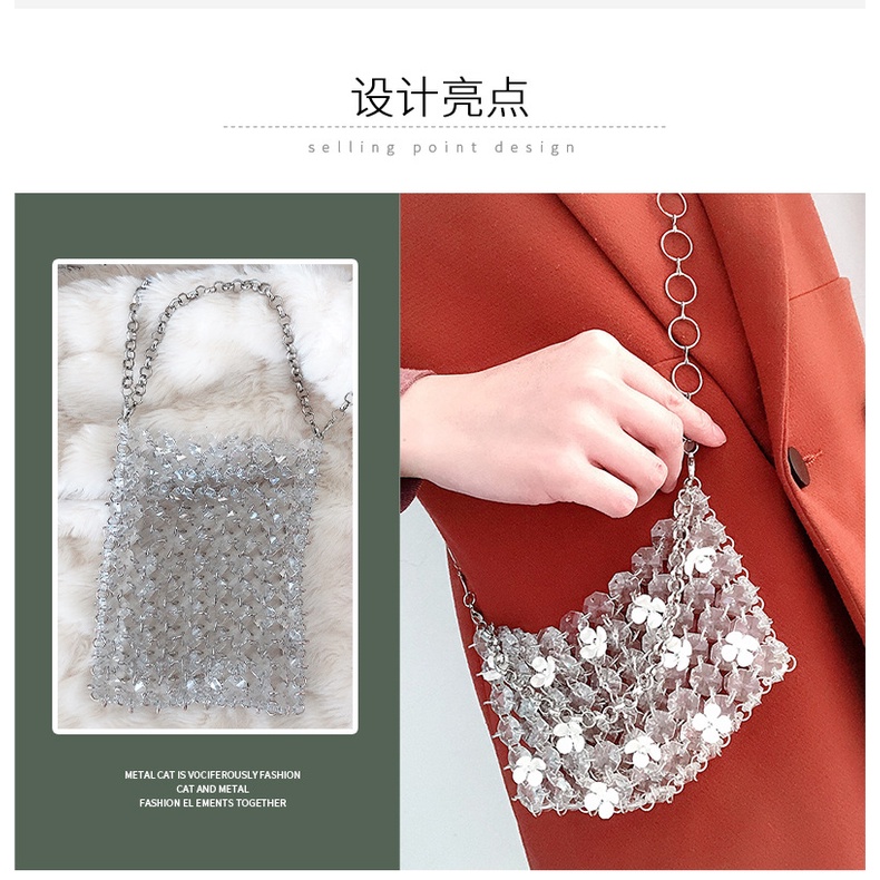 Túi Đeo Chéo Mini Dáng Vuông Chất Liệu Acrylic Cho Nữ