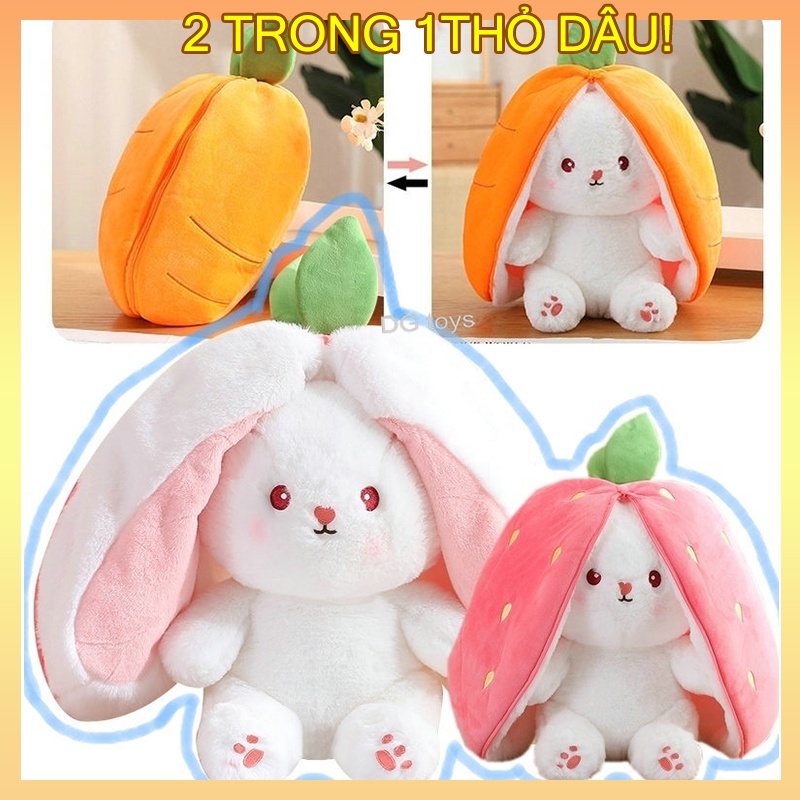 ✌Hiện tại✌18/25 /35cm Gấu Bông con thỏ Cosplay 2 Màu - Bunny Bông Cao Cấp Gấu Bông Thú Nhồi Bông Hình Thỏ dâu Và Cà Rốt Sáng Tạo Cho Bé timetunnel