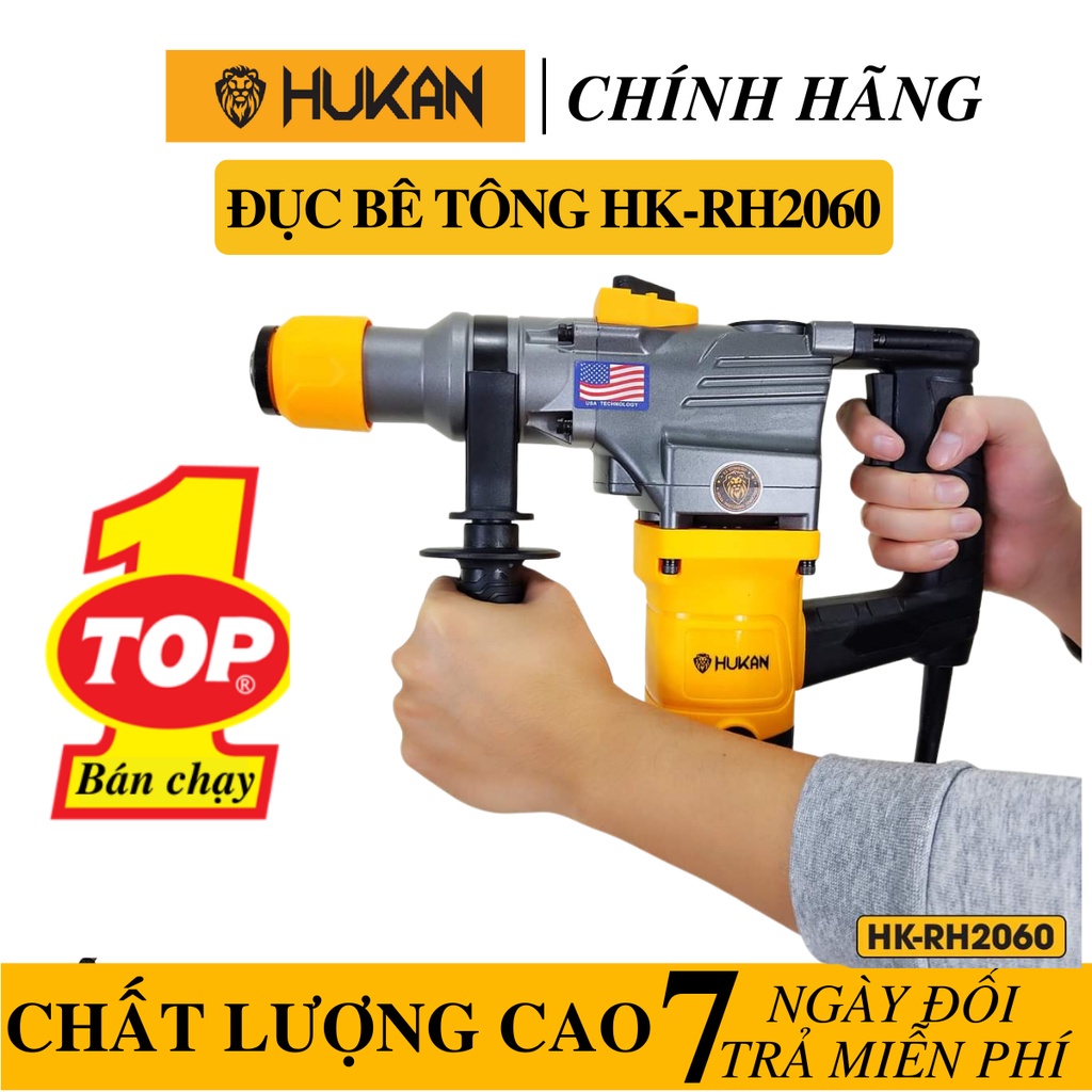 Máy Khoan Đục bê tông Hukan HK-RK2060 CÔNG SUẤT 1020W - kHOAN BÊ TÔNG 2 CHỨC NĂNG 2-28MM shop htp
