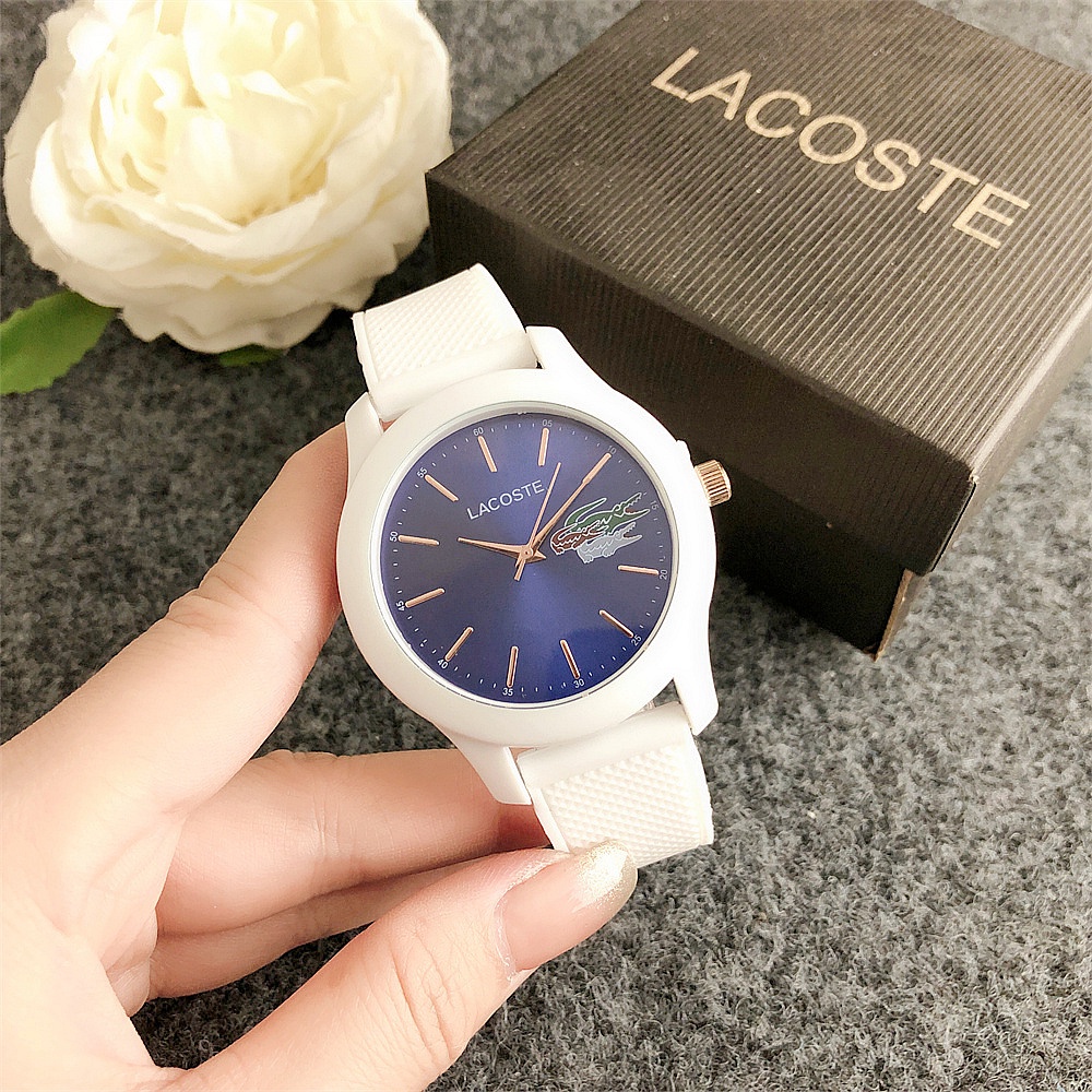 Đồng Hồ Đeo Tay lacoste Unisex Mặt Tròn Dây Cao Su Thời Trang