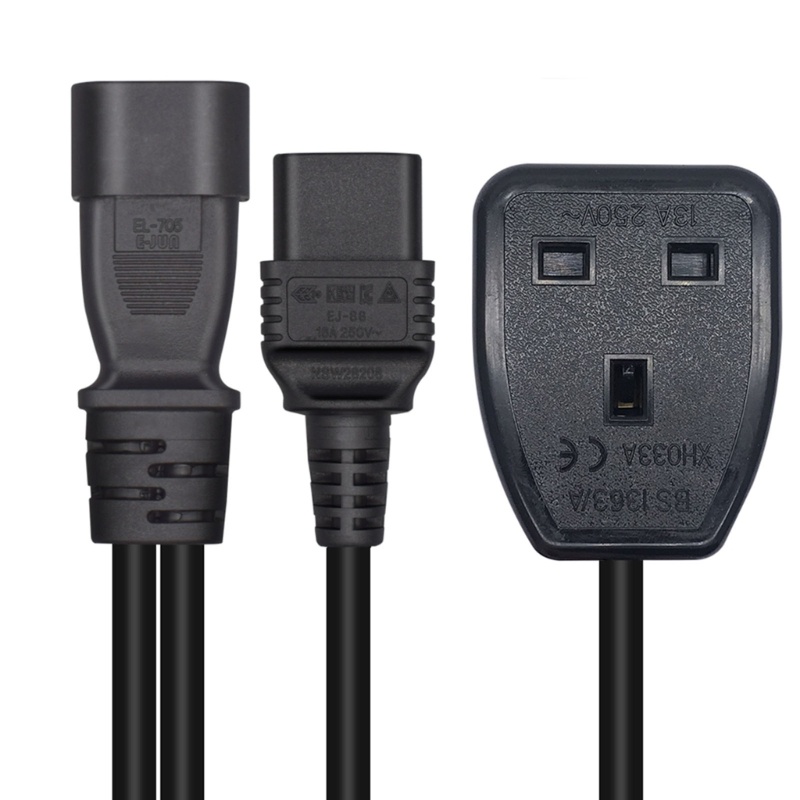 Dây Cáp Nguồn 3 Đầu Cuối IEC320-C14 Sang C19 + UK13A