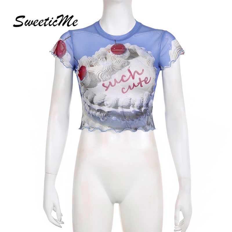 Áo Thun Tay Ngắn Dáng Ôm In Họa Tiết Thời Trang 2023 Cho Nữ