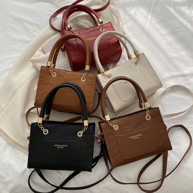 MISCHA Túi Đeo Chéo Vai Hình Vuông Nhỏ Màu Trơn Đơn Giản Thời Trang Hàn Quốc Cho Nữ