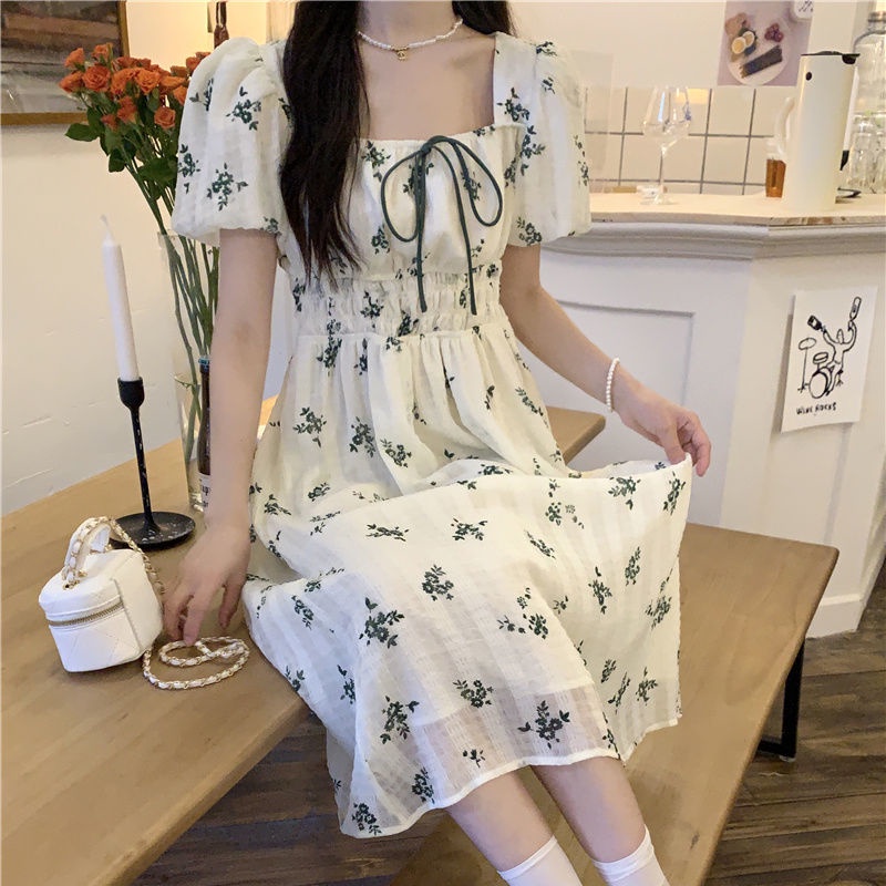 Đầm Công Chúa Tay Phồng In Hoa Thời Trang Mùa Hè Ngọt Ngào Dành Cho Nữ