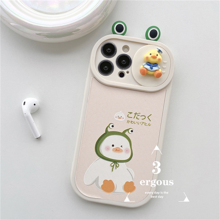 Ốp Điện Thoại TPU Mềm Hình Thú Hoạt Hình 3D Xinh Xắn Cho IPhone 14 13 12 11 Pro Max