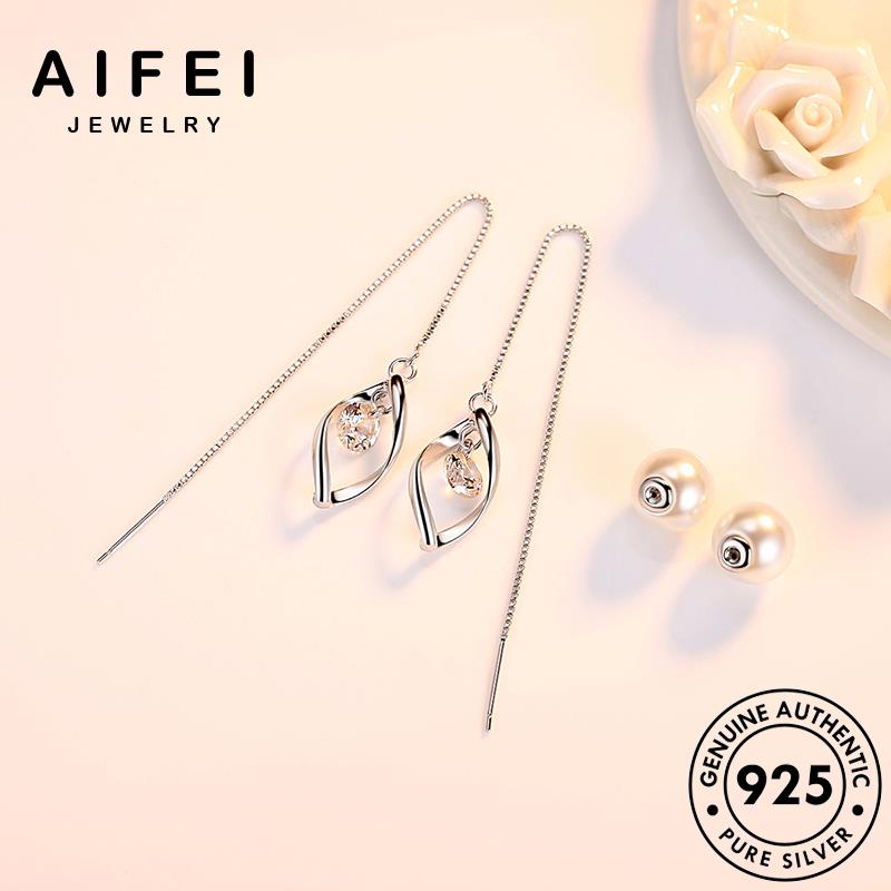 AIFEI JEWELRY nước nữ Thời chất nguyên khuyên bản trang kiện giọt thật quốc ngọc 925 tai bông bạc phụ sức trai khí hàn thời tua xỏ tròn vành E614
