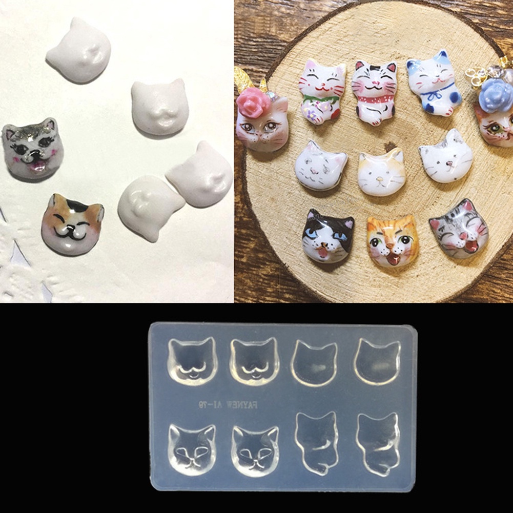 Khuôn Silicone Tạo Hình Mèo Trang Trí Móng Tay