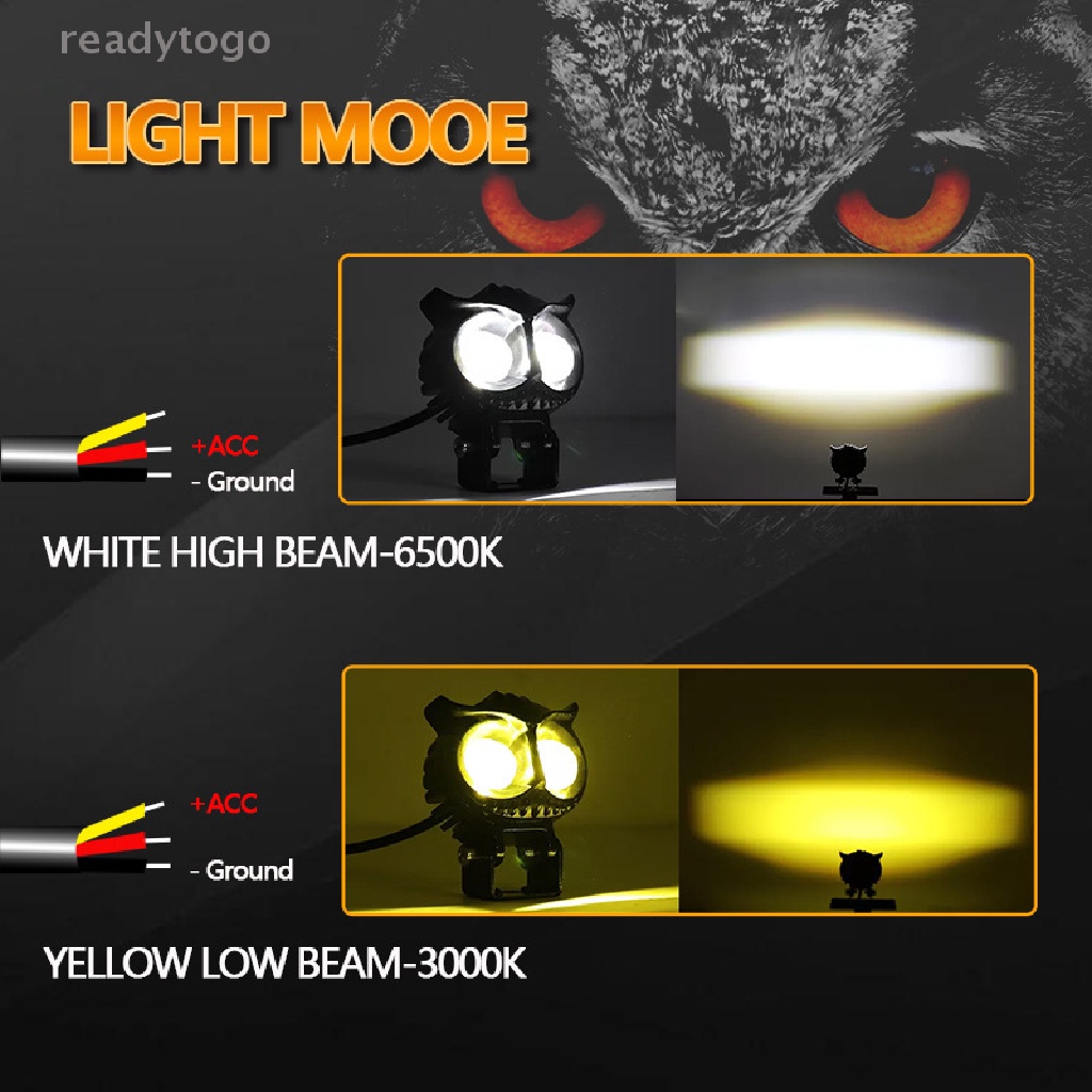 Đèn LED Hai Màu Ánh Sáng Trắng / Vàng Hình Cú Mèo Phụ Trợ Đi Sương Mù