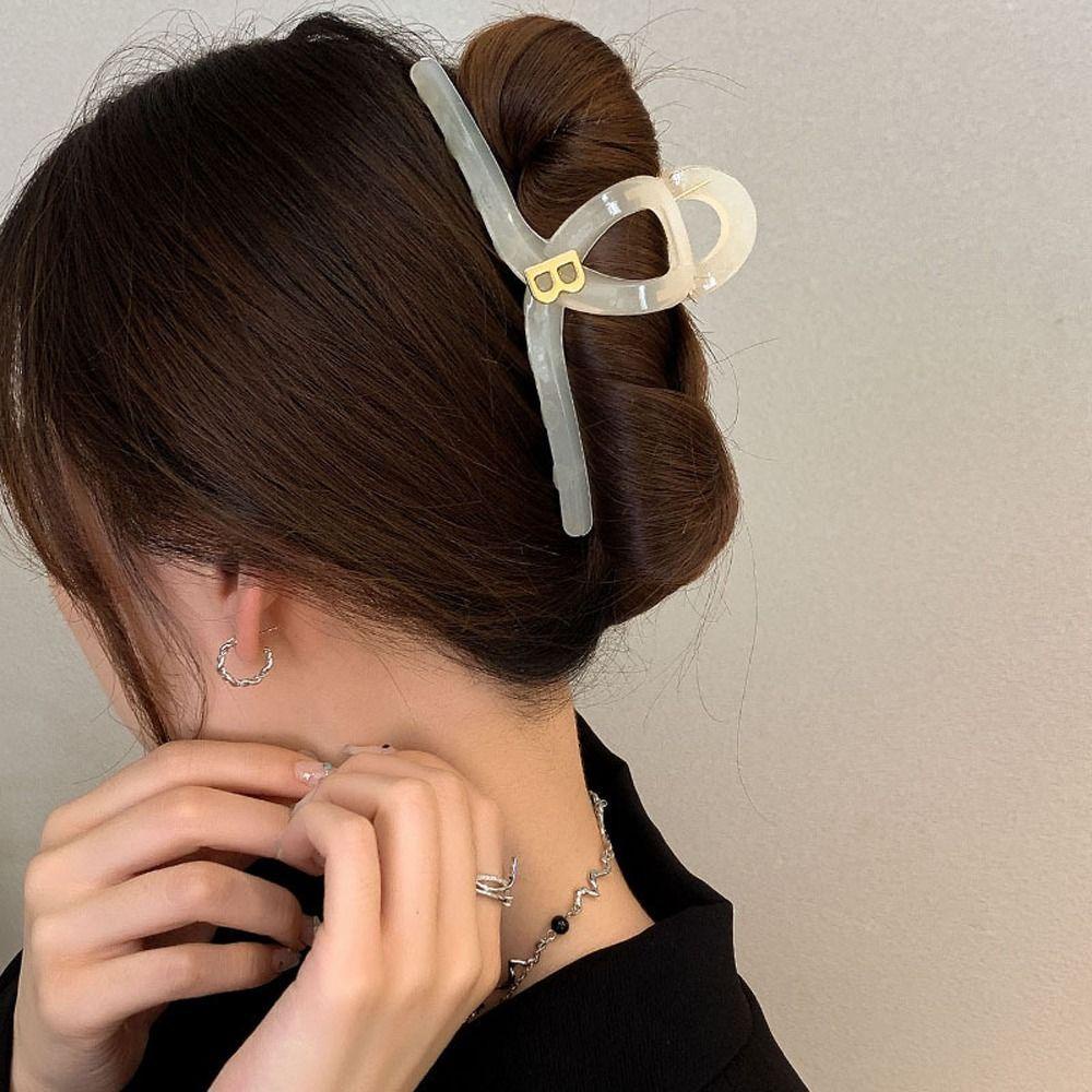 Kẹp Tóc Càng Cua Lớn Bằng Acrylic Hình Học Phong Cách Hàn Quốc Thanh Lịch Cho Nữ