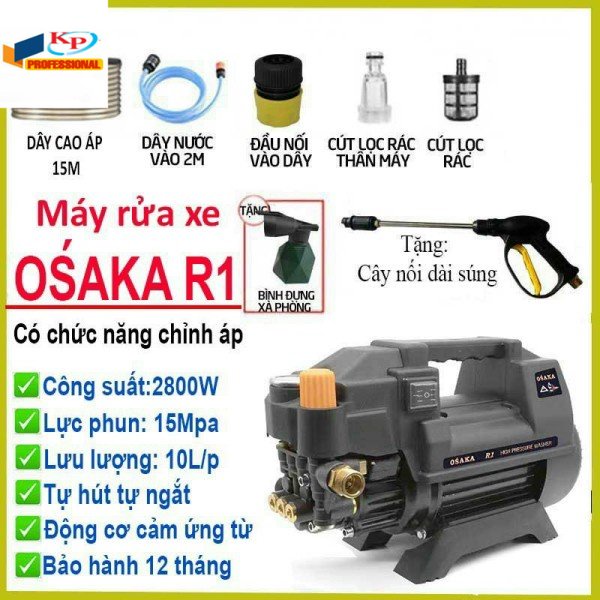 May xit rua xe cao ap, Máy bơm rửa xe mini gia đình, máy rửa xe cao áp công suất mạnh 2800W, CHÍNH HÃNG kim phát